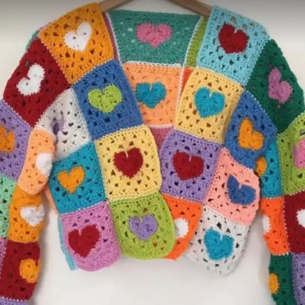 Patchwork Hearts Cardigan