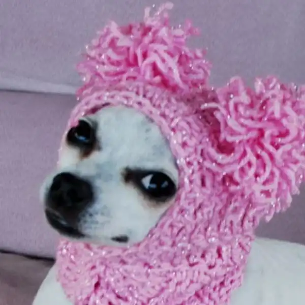 Pink Pom Pom Dog Snood