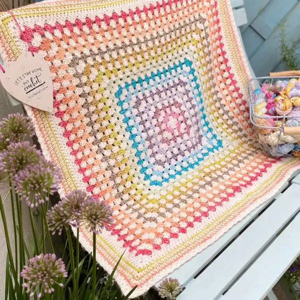 Modern Granny Square Blanket