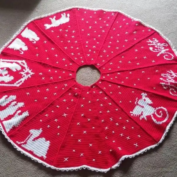 Angel Wings Crochet Tree Skirt