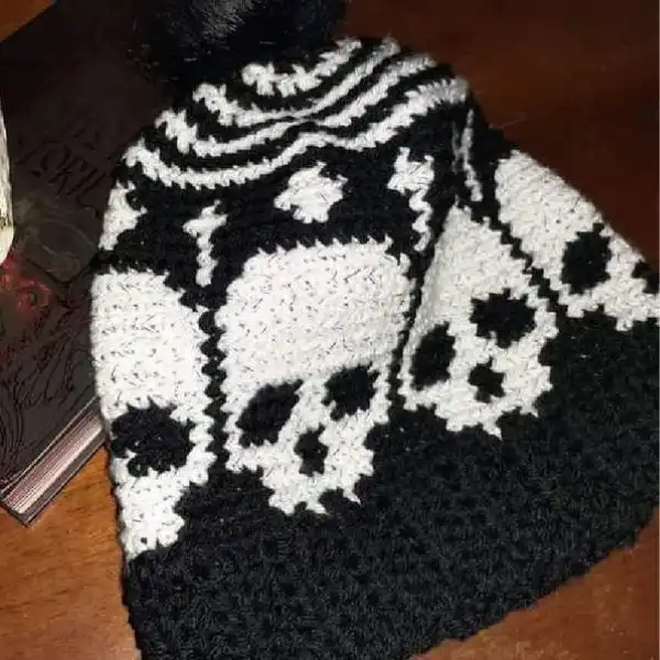 Slouchy Skulls Beanie Crochet Pattern