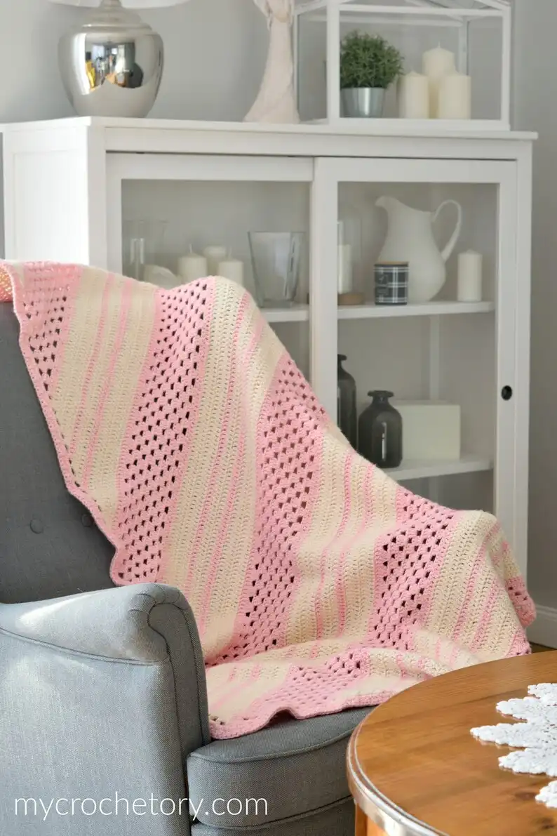 Diagonal Box Stitch Blanket