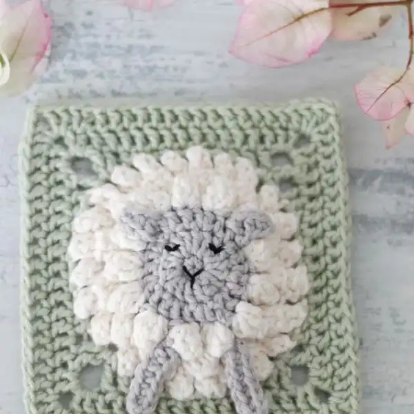 Crochet Lamb Square Pattern