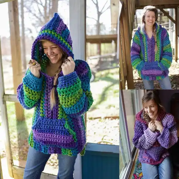 Chunky Crochet Hoodie