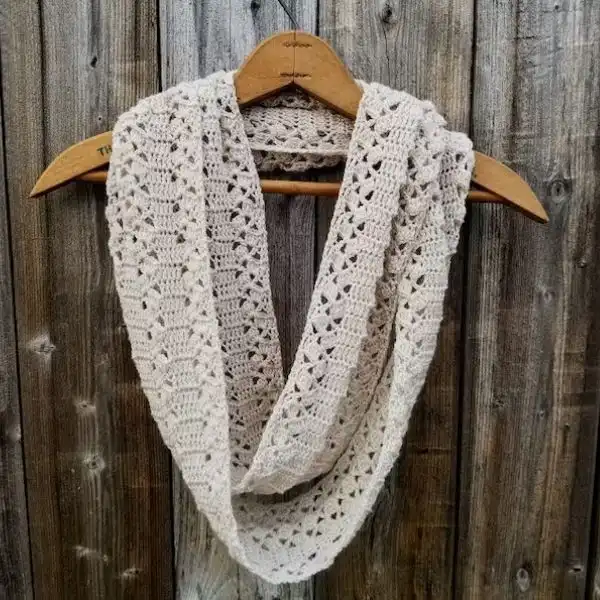 Textured Bobble Stitch Infinity Scarf