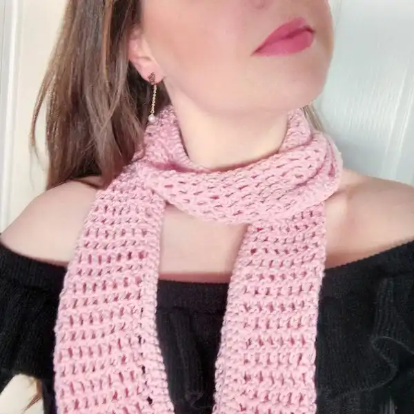 Openwork Mesh Infinity Scarf