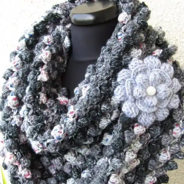 Popcorn Stitch Infinity Scarf