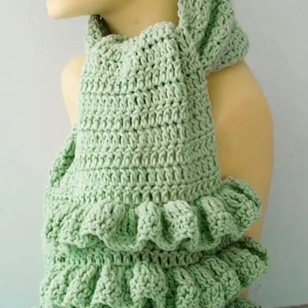 Ruffled Edge Lace Infinity Scarf