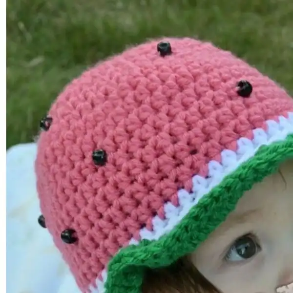 Crochet Watermelon Sun Hat