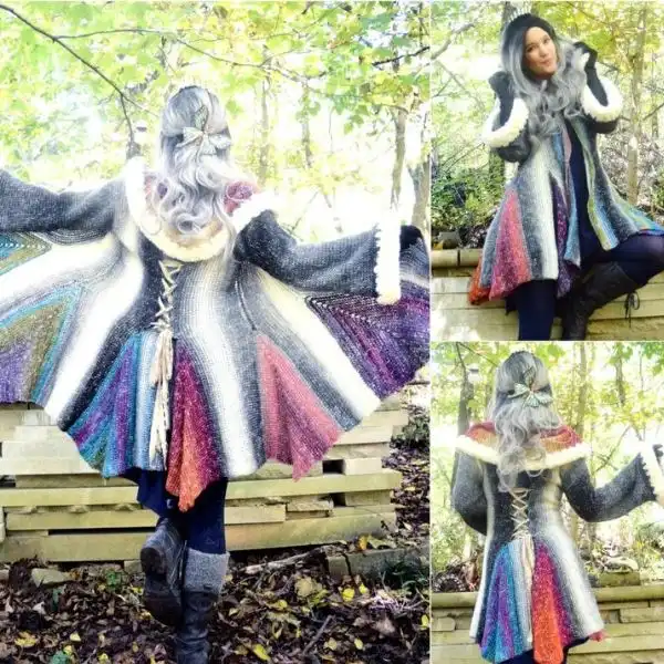 Tunisian Witchy Hooded Coat