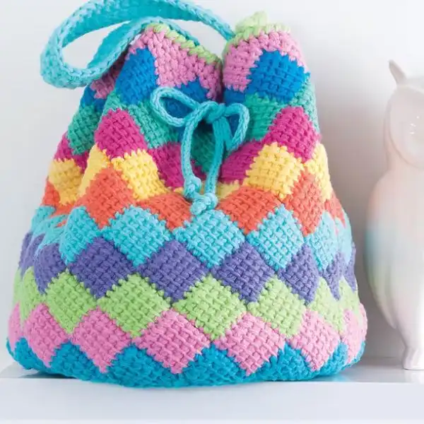 Tunisian Entrelac Bag