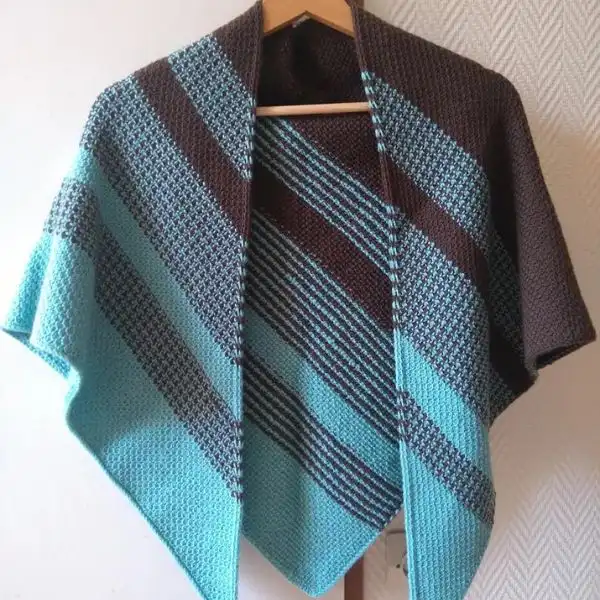 Tunisian Sky Triangular Shawl