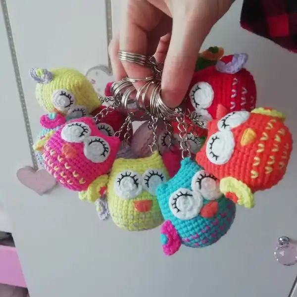 Crochet Owl Keychain