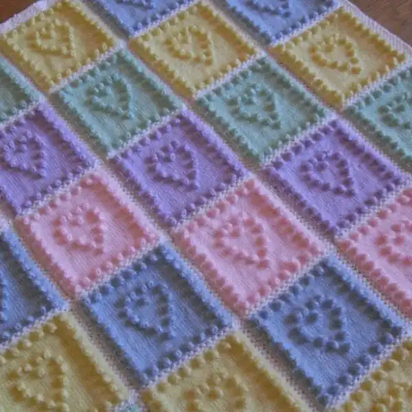 Bobble Heart Blanket