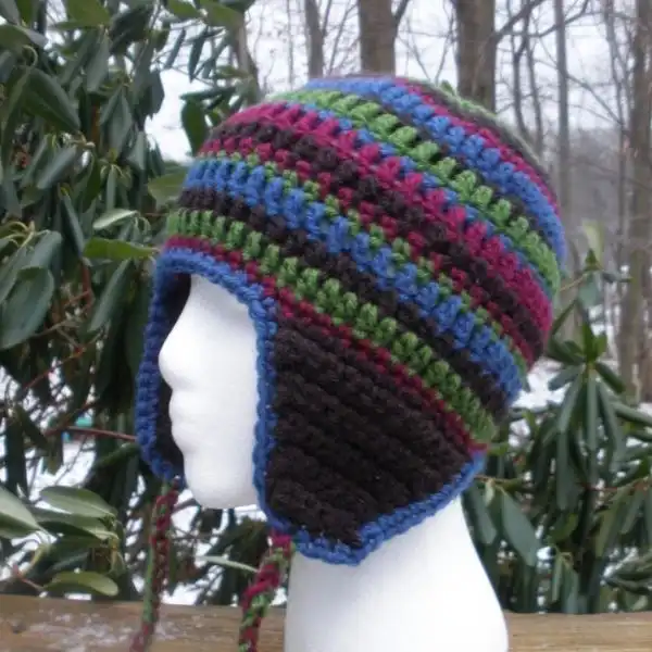 Pom-Pom Hat With Earflaps