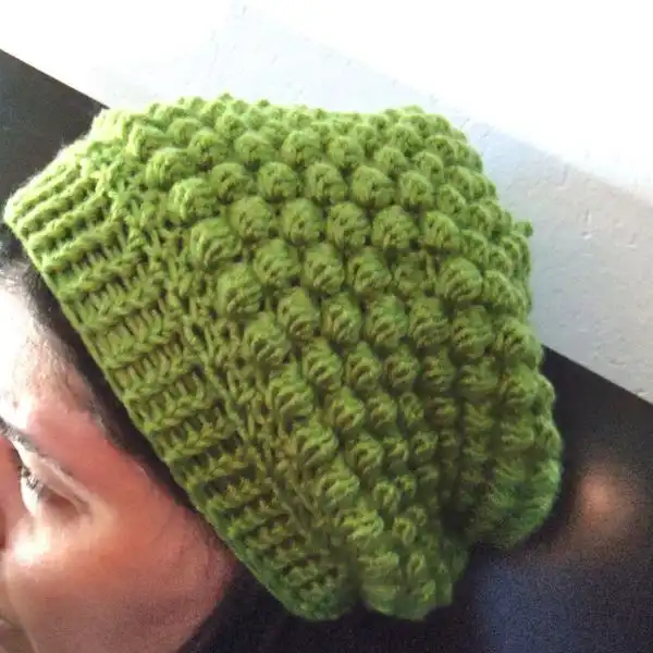 Bobble Stitch Slouchy Hat