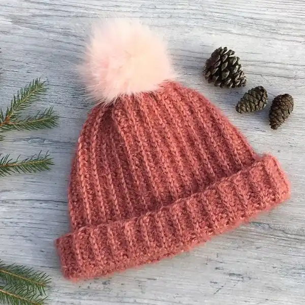 Faux Fur Pom-Pom Hat