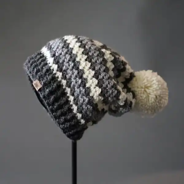 Striped Slouchy Beanie