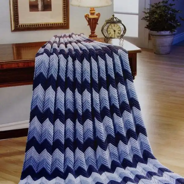 V-Stitch Ripple Afghan