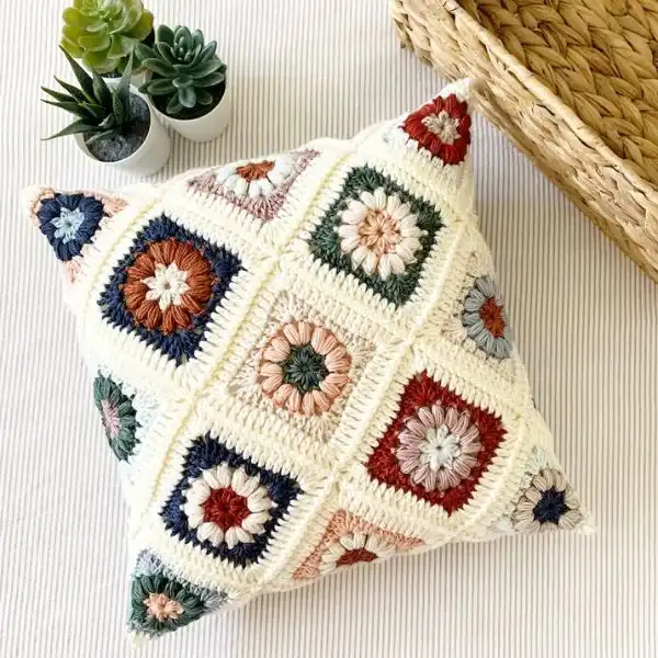 Granny Square Pillow