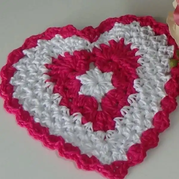 Crochet Heart Dishcloth Pattern