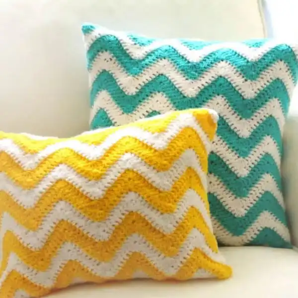 Chevron-Patterned Pillow