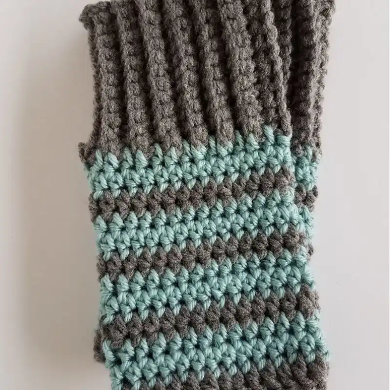 Striped Fingerless Mitts