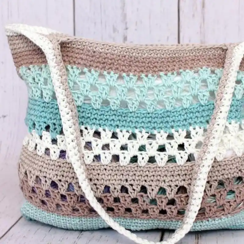 Crochet Ocean Breeze Tote Bag