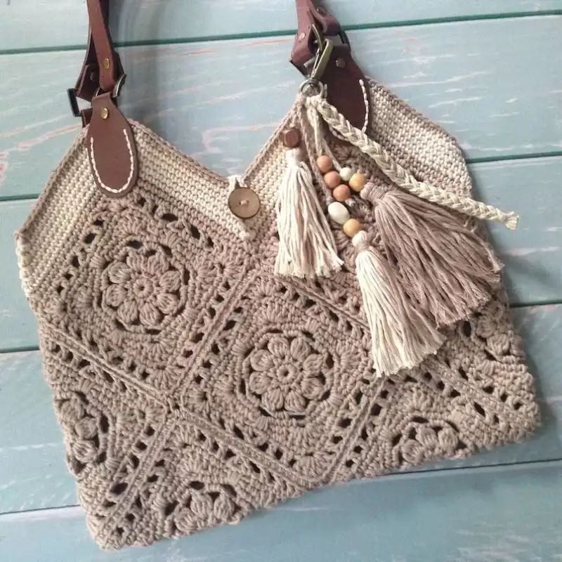 Crochet Bohemian Tote Bag