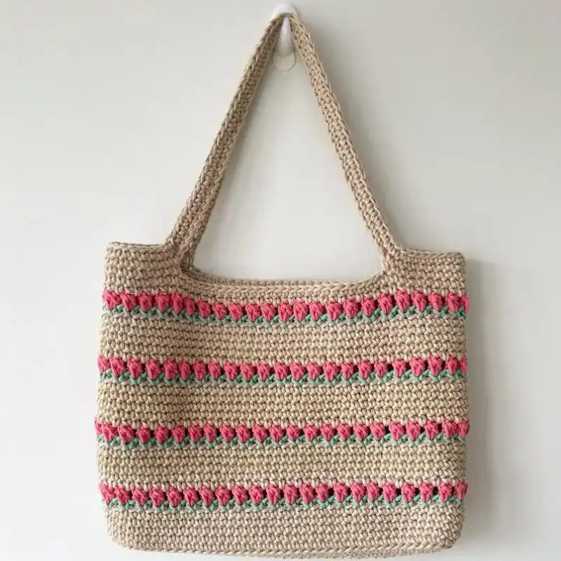 Crochet Roses Tote Bag