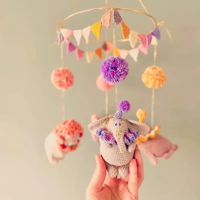 Crochet Circus Animal Mobile