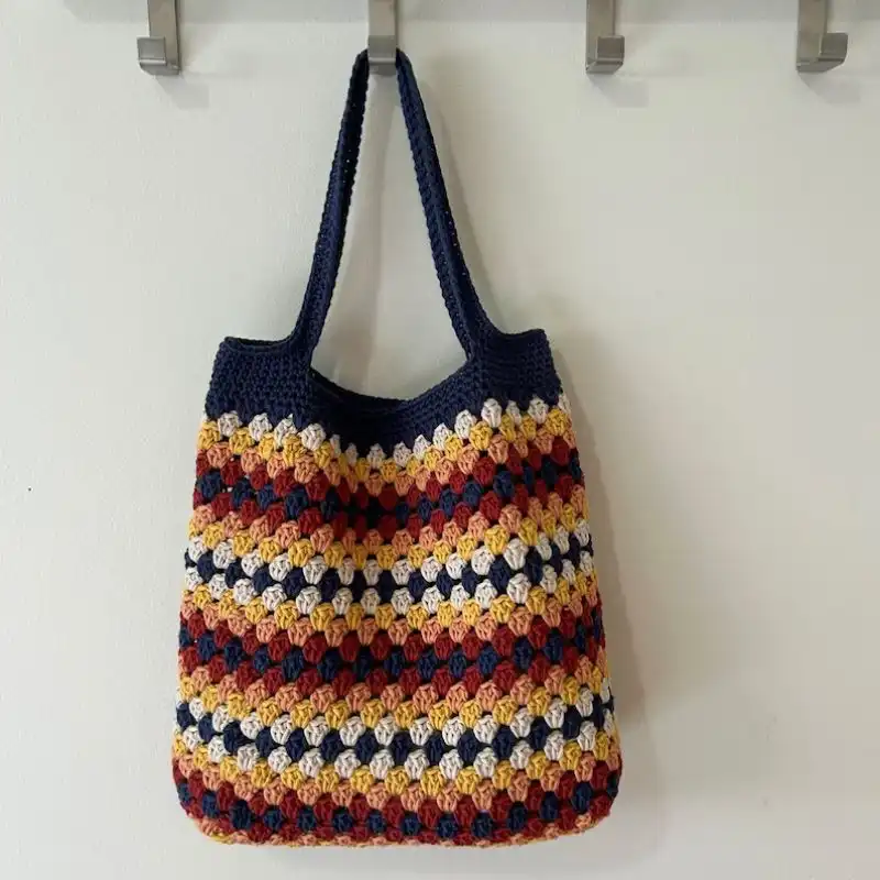 Crochet Scrappy Granny Tote Bag