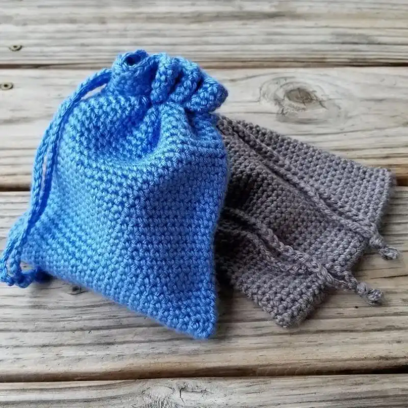 Crochet Drawstring Handbag