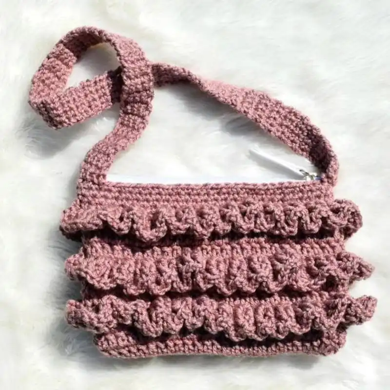 Crochet Ruffled Handbag