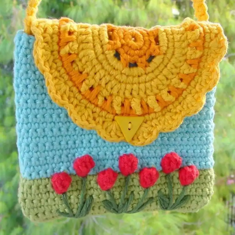 Crochet Colorful Handbag