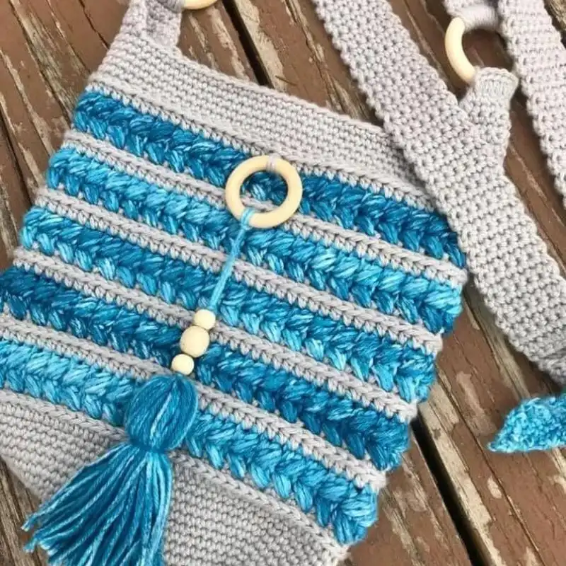 Crochet Braided Boho Crossbody Handbag