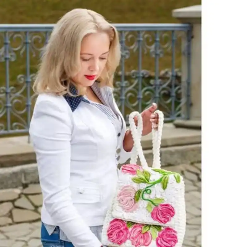 Backpack With Roses Irish Lace Applique