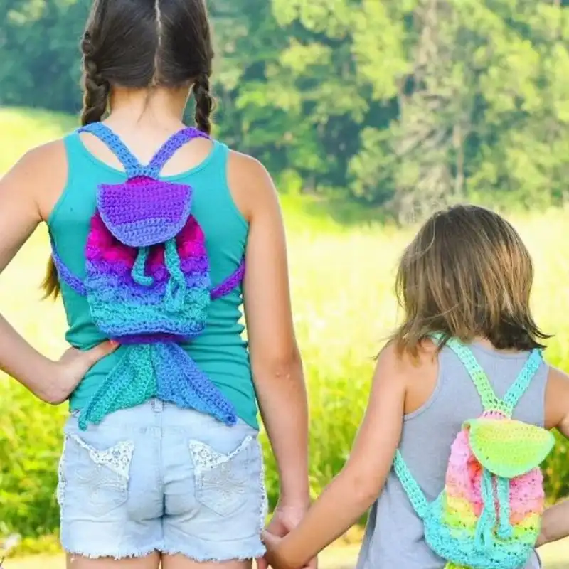 Crochet Mermaid Backpack