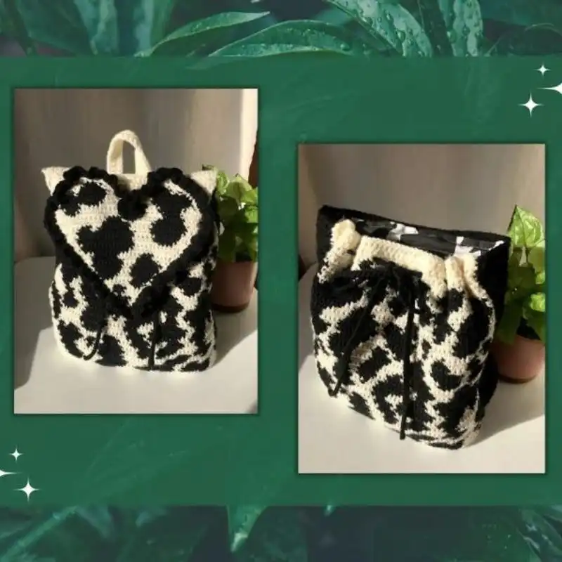 Heart Cow Print Backpack