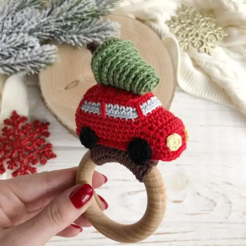 Christmas Car Rattle Teether