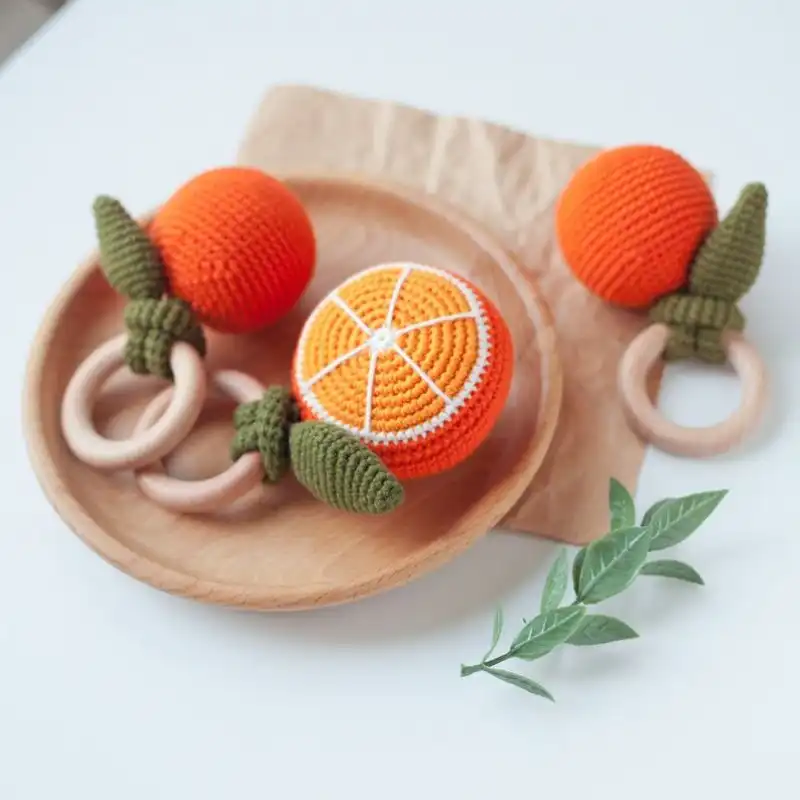 Orange Rattle Teether