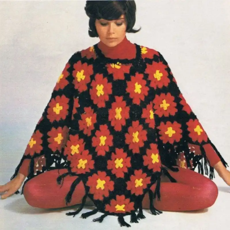 70's Granny Squares Poncho