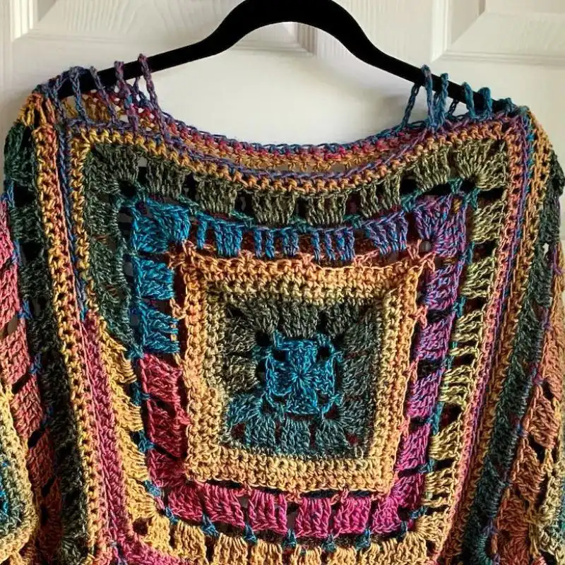 Blocks And Borders Poncho