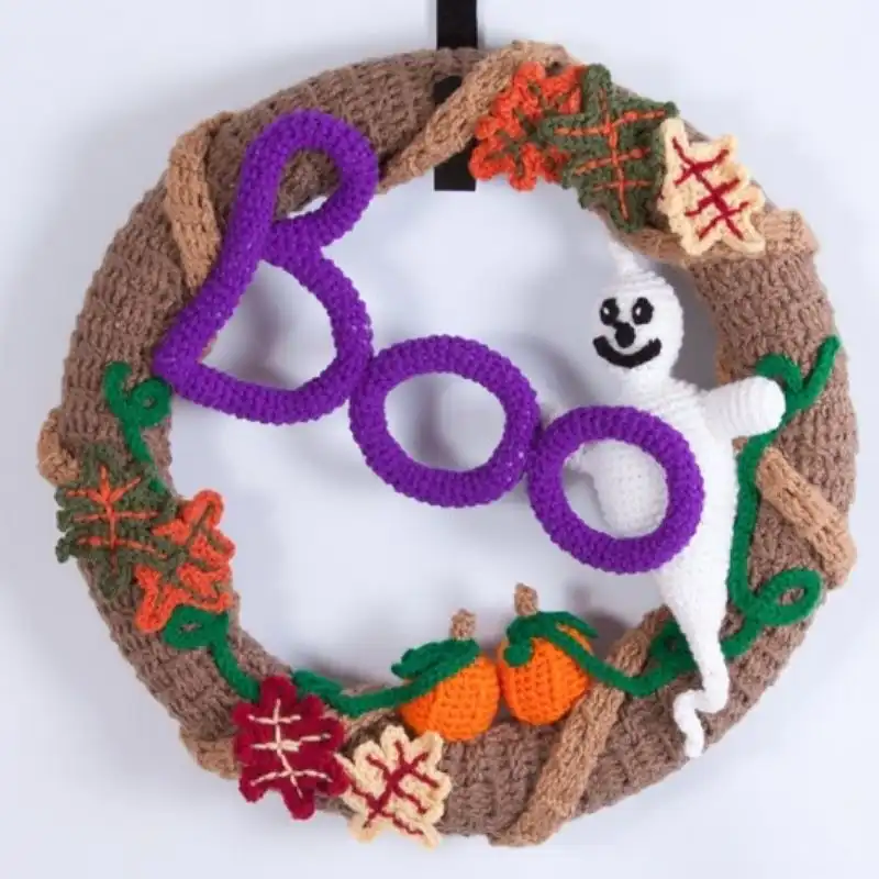 Boo Halloween Wreath Pattern