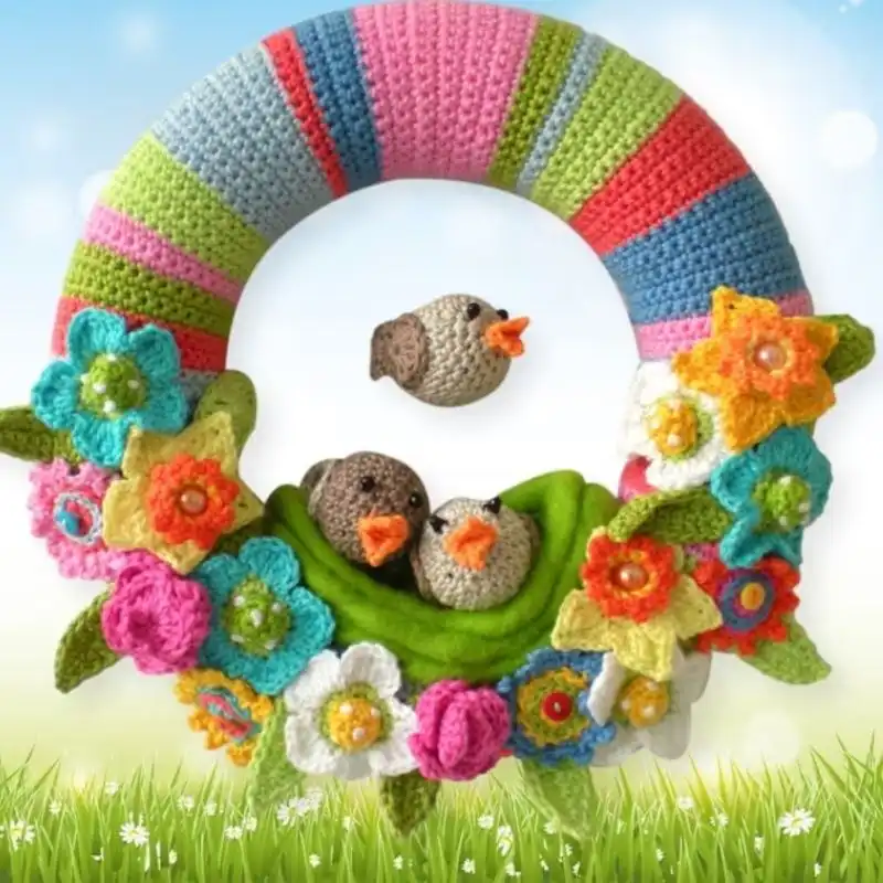 Crochet Flower Wreath Pattern