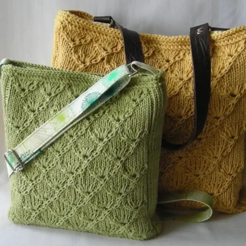 Knitting Pattern Hipster Bag Tote Handbag