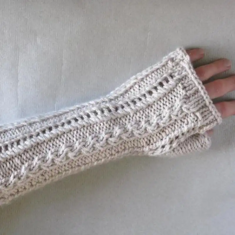 Lace And Cable Mittens Knitting Pattern