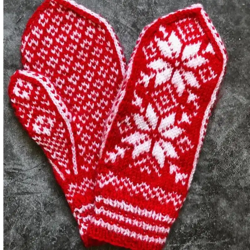 Snowflakes Selbu Mittens Knitting 