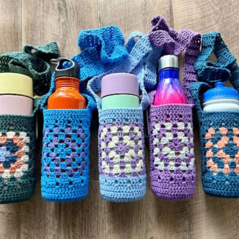 Granny Square Bottle Holder