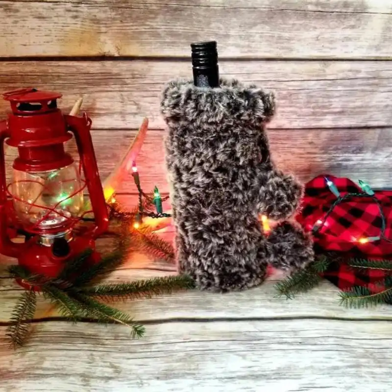 Faux Fur Bottle Cozy